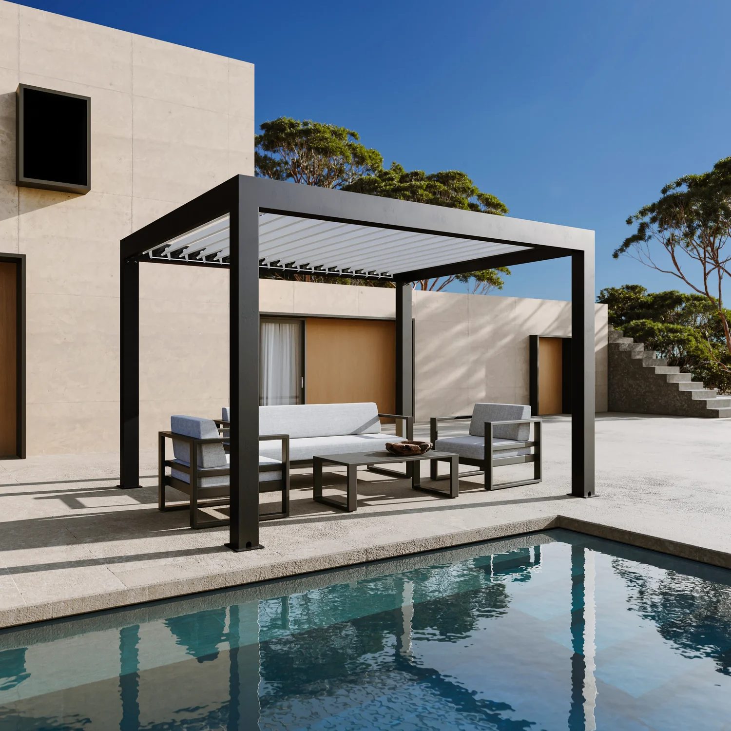 Relaxing Pergola by the Pool