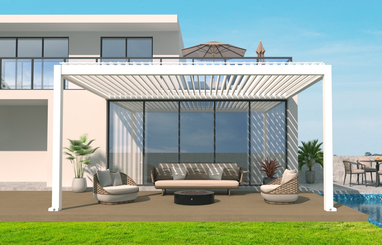 Aluminium louvered pergola C6/M6