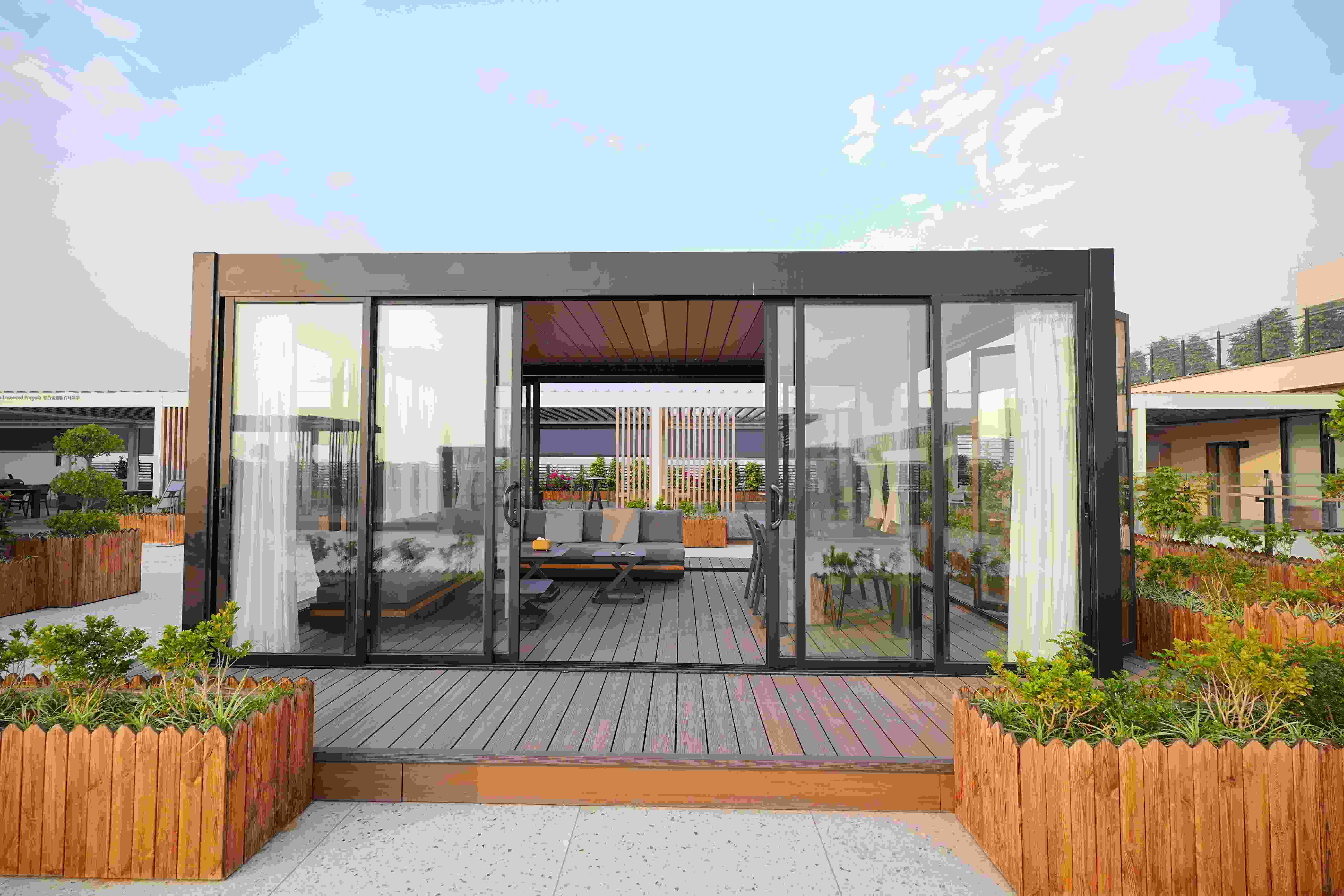 Aluminium louvered pergola 220